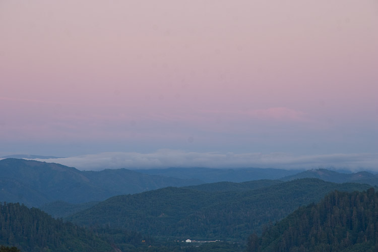 [Pink Sky over Coastal Mountains]