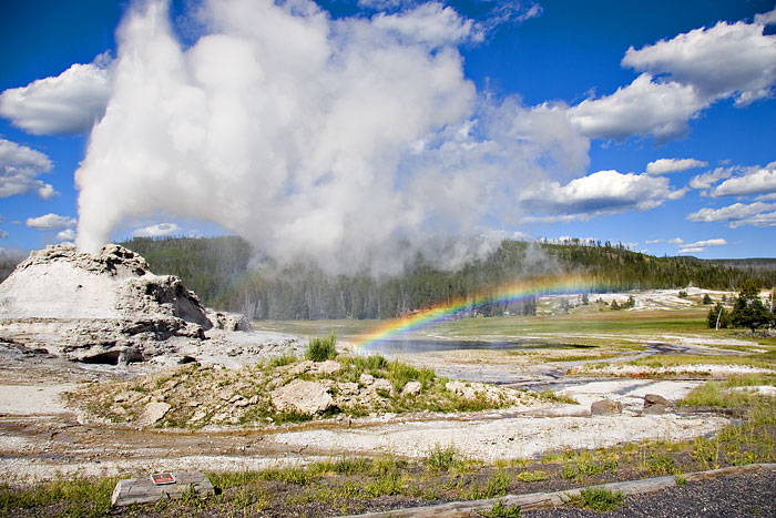 [Castle Geyser with Rainbow]